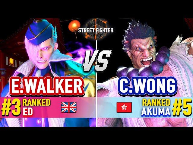 SF6  ENDING WALKER (#3 Ranked Ed) vs CHRIS WONG (#5 Ranked Akuma)  SF6 High Level Gameplay