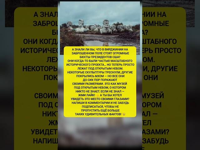ОСТАВИЛИ ПРОСТО НА ПОЛЕ?!  — Огромные бюсты президентов США в Вирджинии#история #факты