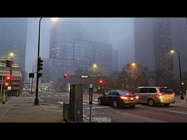 Fog in Downtown Minneapolis Minnesota | Explore  Minnesota walking 4k