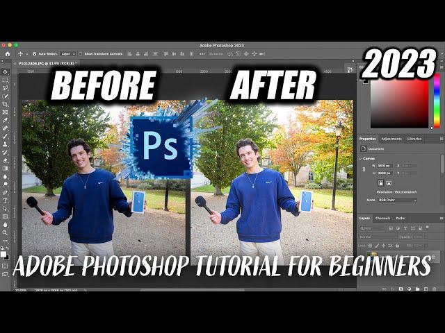 How to Edit Photos in Adobe Photoshop 2023 as a COMPLETE BEGINNER (IN 3 MINUTES!)