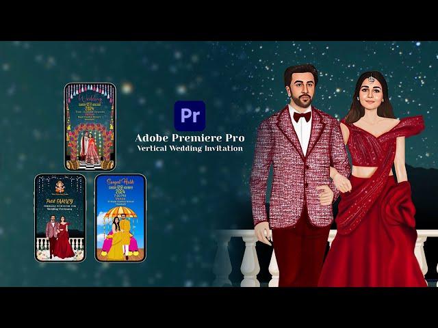 Caricature Wedding invitation || Save The Date || Project Download For Adobe Premiere Pro