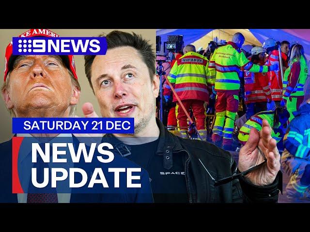 US government narrowly avoids shutdown; German Christmas market attack | 9 News Australia