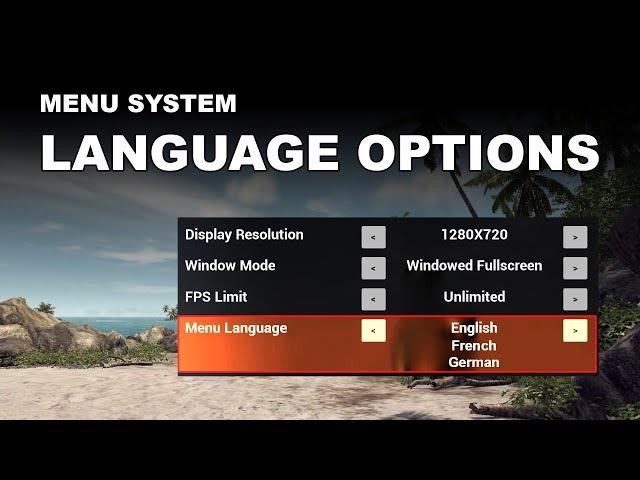 Unreal Engine 5 - Menu Localization - Part 2 - Language Options