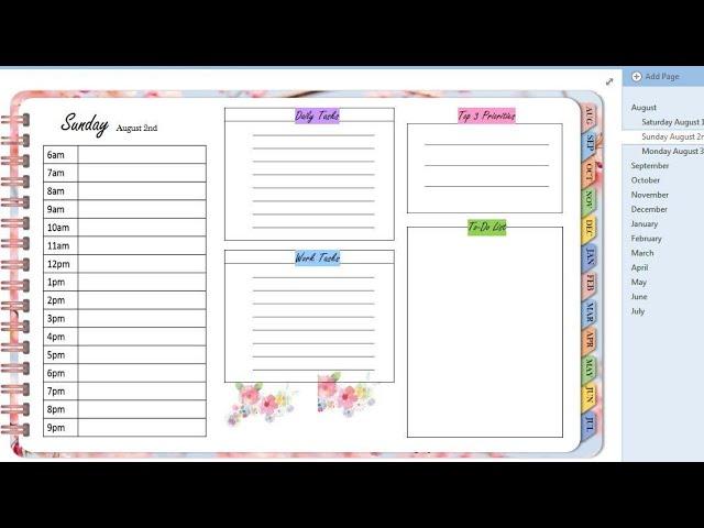 OneNote digital Planner tutorial 2020