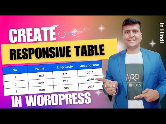 WordPress Table - How To Create Table in WordPress | How To Add Table in WordPress