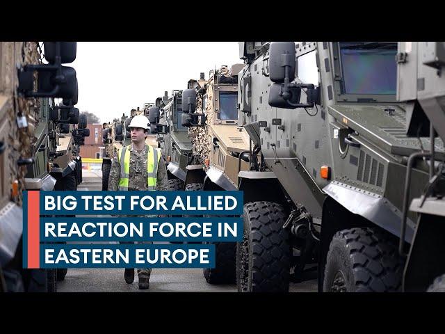 British personnel and vehicles cross Europe for Nato's Allied Reaction Force