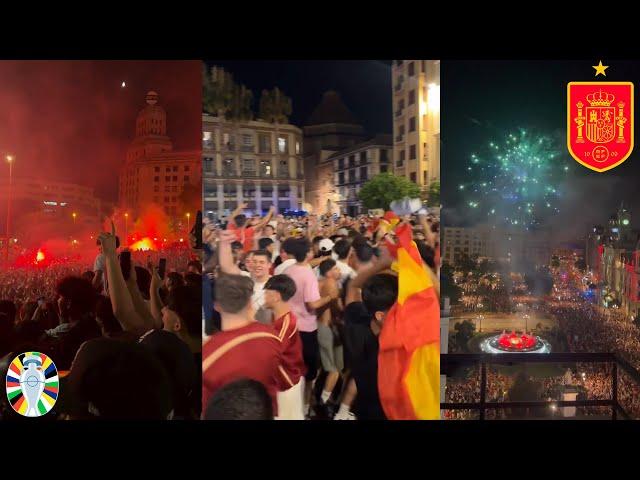 Crazy Scenes In Spain As Spanish Fans Celebrate Winning The EURO 2024 Final