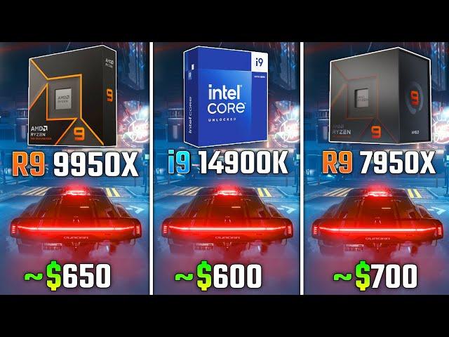 RYZEN 9 9950X vs INTEL i9-14900K vs RYZEN 9 7950X | Test in 6 Games