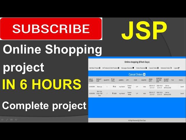 Online Shopping project in jsp (Eclipse IDE,Tomcat , MySQL Database) Complete Project (step by step)