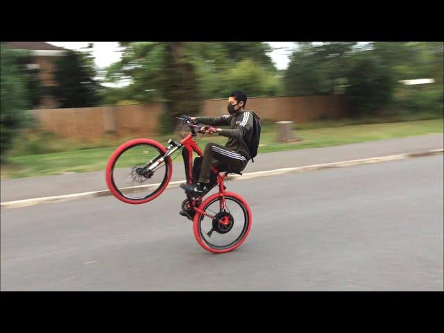 Custom Built 48v 1500w E-bike Speed Test & Wheelies