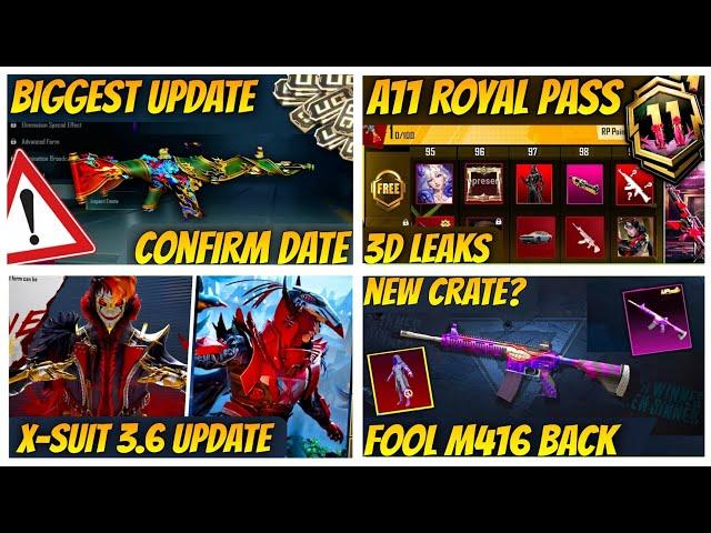 OMG! 3.6 Update X-Suit | Panda M416 Upgradable Gun date | A11 Royale Pass 3D Leaks | M4 Fool Crate