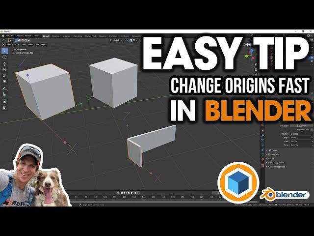 One EASY TRICK to Quickly Change Object Origins in Blender! (Quick Pivot Point Change)