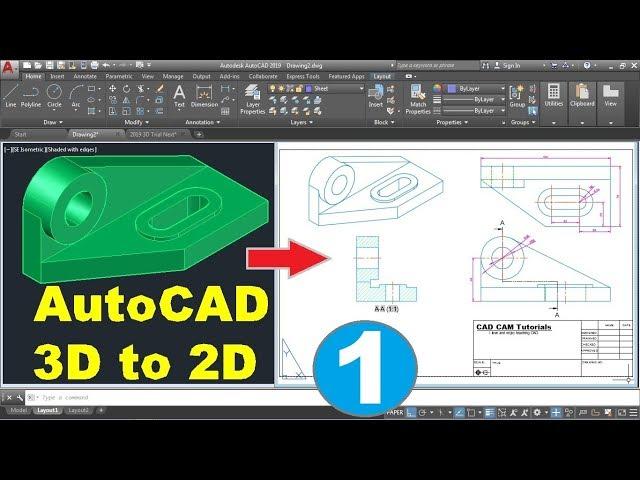 AutoCAD 3D to 2D Conversion Tutorial - Part 1 of 2