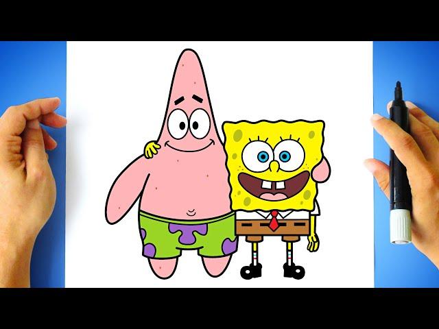 How to DRAW SPONGEBOB and PATRICK STAR step by step - SpongeBob SquarePants