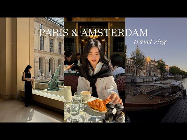 Paris and Amsterdam vlog | must-try cafes, museum day, canal cruise at sunset  