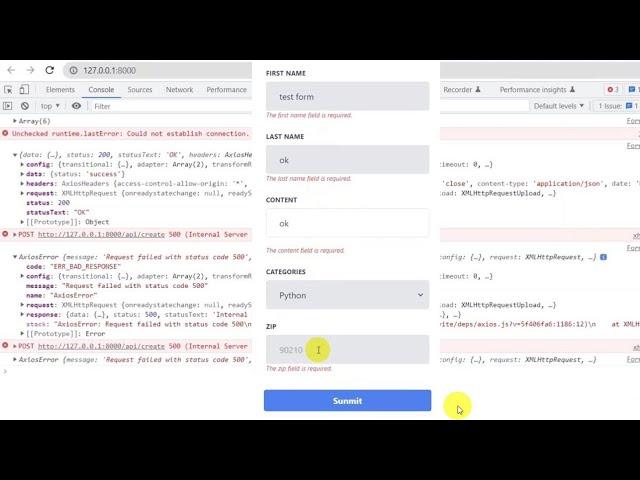 How to validate form vuejs and laravel