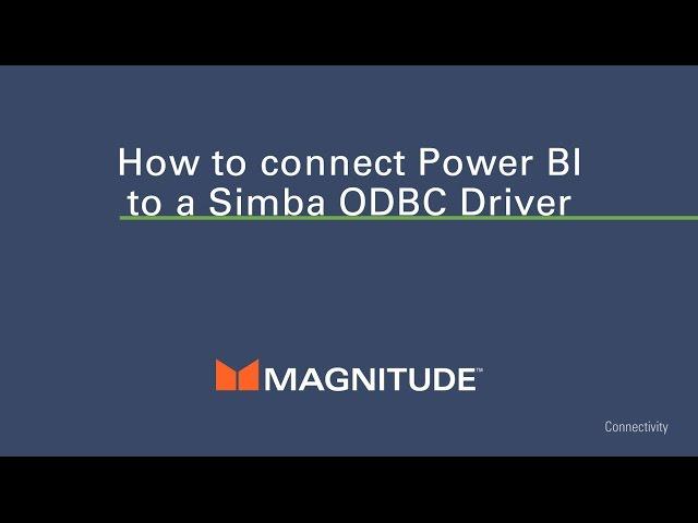 How to Connecto PowerBI to any data source through an ODBC driver