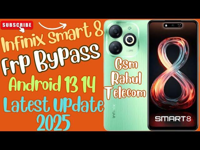 Infinix Smart 8 , 8HD FRP Bypass Android 13 | Latest Update 2025 | X6525 Google Account Bypass No Pc