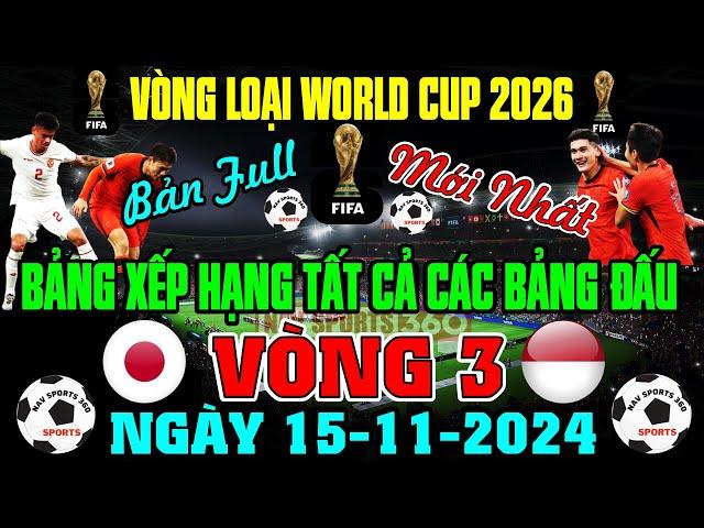 Kết Quả, Bảng Xếp Hạng Vòng Loại Thứ Ba World Cup 2026 Khu Vực Châu Á | Ngày 15/11/2024 (Bản Full)