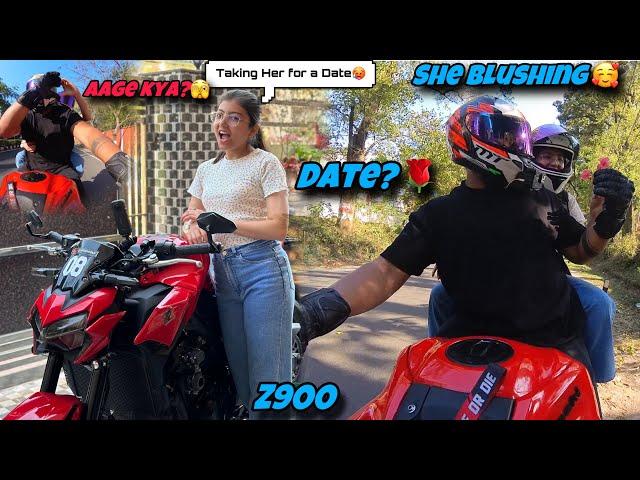 Is Ladki Ko Date pe le hi Gaye apni Kawasaki z900 pe  | Public Reaction