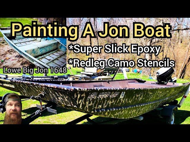 Painting Redleg Camo / Lowe 1648 / Super Slick Epoxy / Jon Boat Build / Alumahawk / Boat Mods / DIY