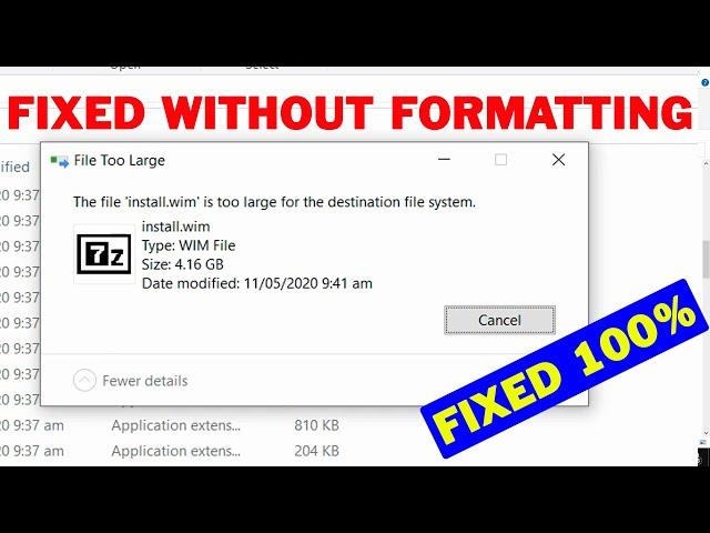 The File is Too Large for the Destination File System Fix Without Formatting | USB Pendrive Solution