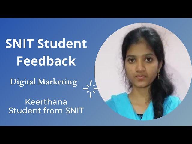 Digital Marketing Training Student Review | SNIT Training Institute