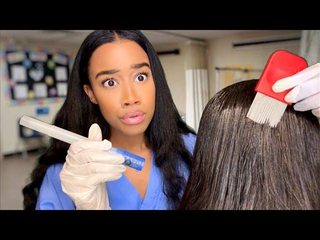 ASMR School Nurse Lice Check Role-play (You’re Infested!!) 🪲 Lice Check Removal ASMR