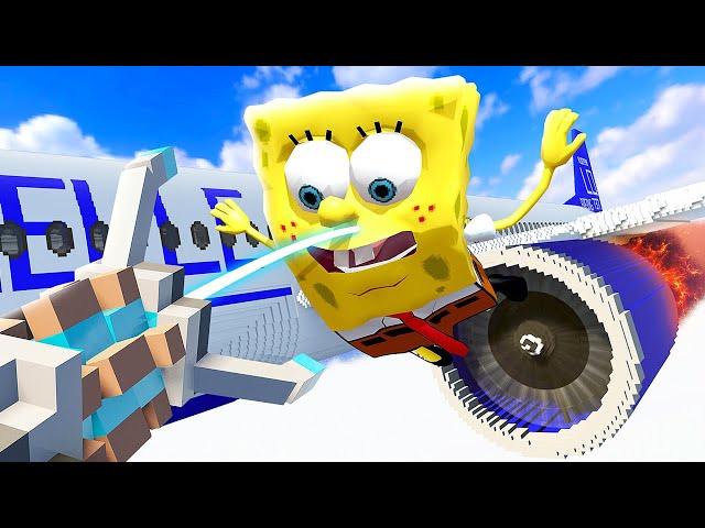 Throwing SPONGEBOB Into Plane Engine - Teardown Mods Gameplay