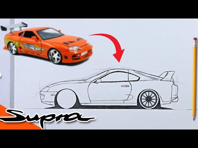 COMO DIBUJAR UN TOYOTA SUPRA MK4 FACIL