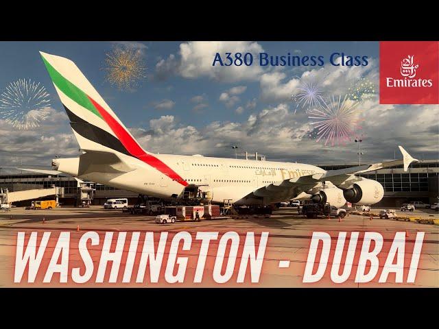 Trip Report | Best A380 Business Class! | Washington - Dubai | Emirates Business Class | Airbus A380