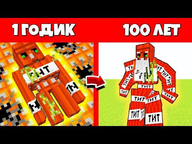 КАК ГОЛЕМ ИЗ ДИНАМИТА ПРОЖИЛ ЖИЗНЬ В МАЙНКРАФТ ЭВОЛЮЦИЯ МОБОВ MINECRAFT ЖИЗНЬ В МАЙНЕ ЖИЗНЕННЫЙ ЦИКЛ