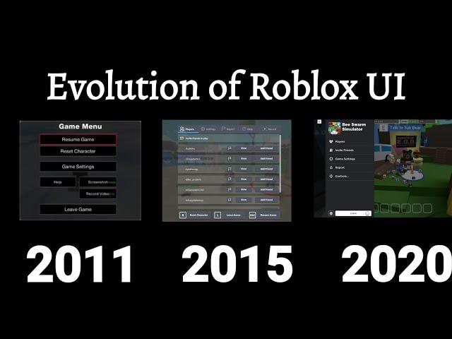 Evolution of Roblox UI 2006 - 2020