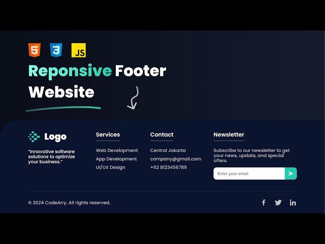 Responsive Footer Website using HTML & CSS | Footer Website