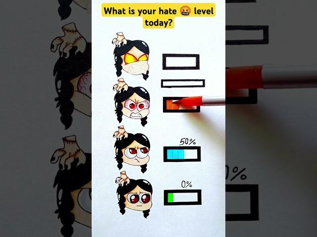 Wednesday Addams hate  level test, #shorts #art #wednesday #wednesdayaddam #animation #trending
