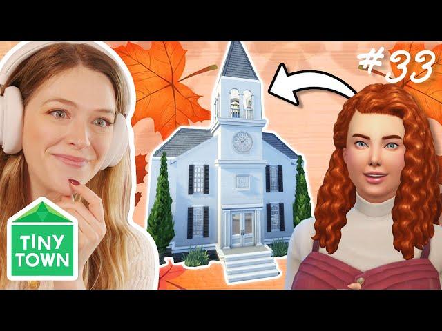 decorating a gilmore girls inspired TOWN HALL in the sims 4 | Tiny Town Pink #33