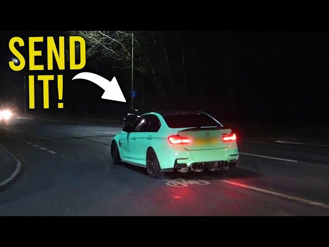 M3 Sends It At Slippery Exit! - Modified Cars Leaving A Car Meet!
