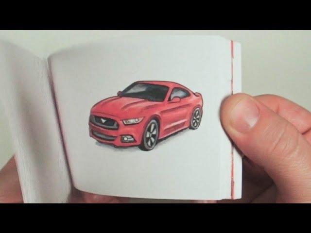 2015 Ford Mustang Hand Drawn Flipbook Commercial