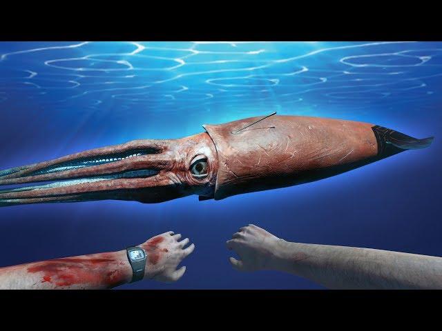 Giant Squid Emerges From The Deep! - Stranded Deep - Giant Squid Mission