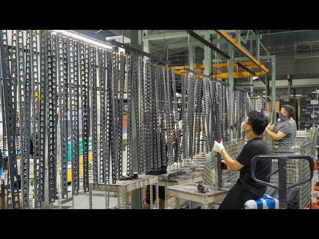 Metal Rack Mass Production Process. Furniture Factory in Korea