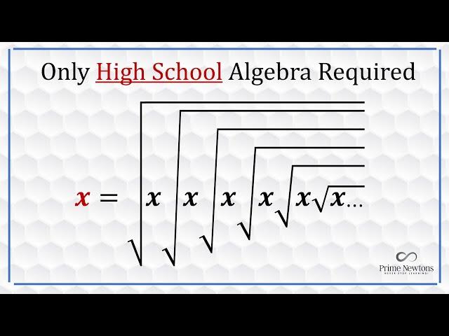 Proof that x=sqrt(x(sqrt(x ......))) dx