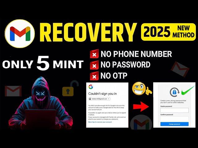 Gmail Account Recovery without password and Recovery email 2025  || Gmail Account Recovery