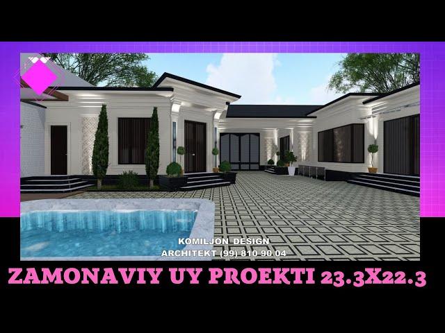 ZAMONAVIY UY PROEKTI  23.30X22.30 O'LCHAMLI  3D MODELI