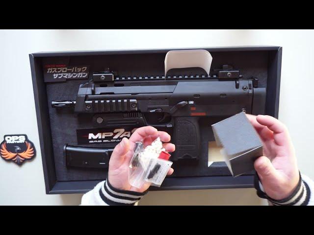 Tokyo marui MP7A1 unboxing, testing and loadout overview