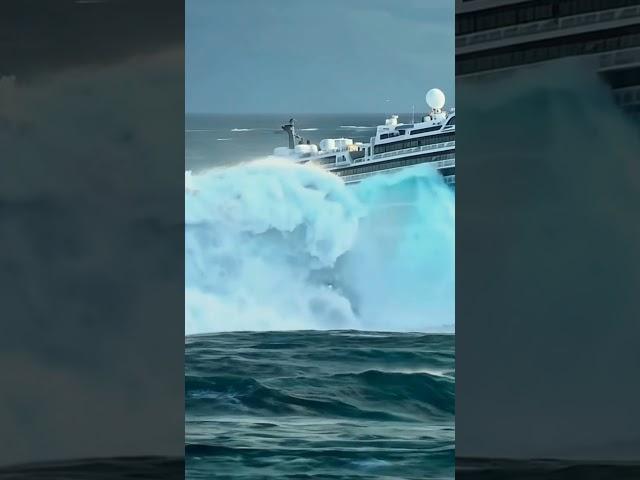 Cruise Ship Handle a Wave of This Magnitude？ #oceanship #epicwaves  #waves