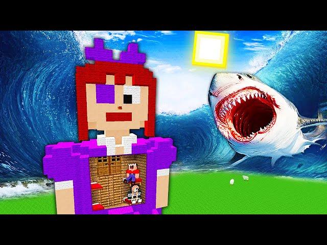 ВСЕ СЕРИИ ДОМ ВНУТРИ ЦИФРОВОГО ЦИРКА ПРОТИВ ЦУНАМИ В МАЙНКРАФТ ! MINECRAFT СБОРНИК
