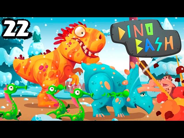 DINO BASH Атака Троглодитов #22 Дино Баш игра про динозавров веселое видео для детей Dinosaurs game