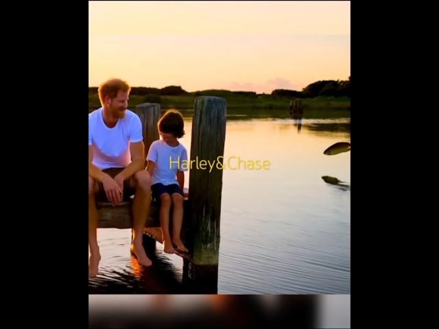 Prince Harry & Archie Sitting on a Dock at Sunset #Archie #royals #meghanmarkle