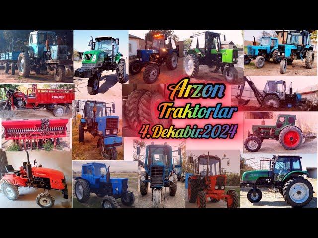 Yangi Traktor Bozor 4.Dekabir.2024 Belarus Mtz Ttz Ls T40 Yumz Changan Mini Tractor Seyelka Xunjie.