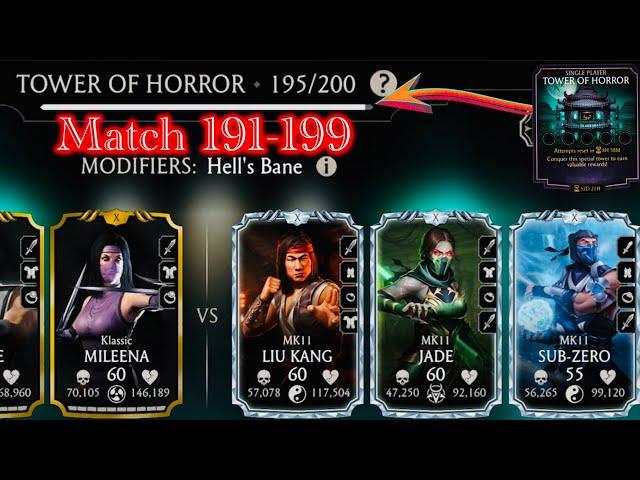 Tower of Horror Match 191-199 Fight + Reward MK Mobile 2024